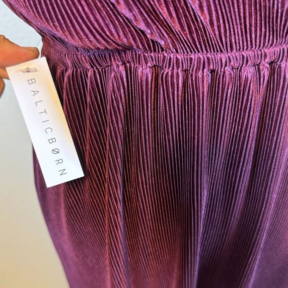 NWT BALTIC BORN Athena Pleated Ribbed Maxi Dress Mulberry Bridesmaid Sz S - Picture 4 of 10
